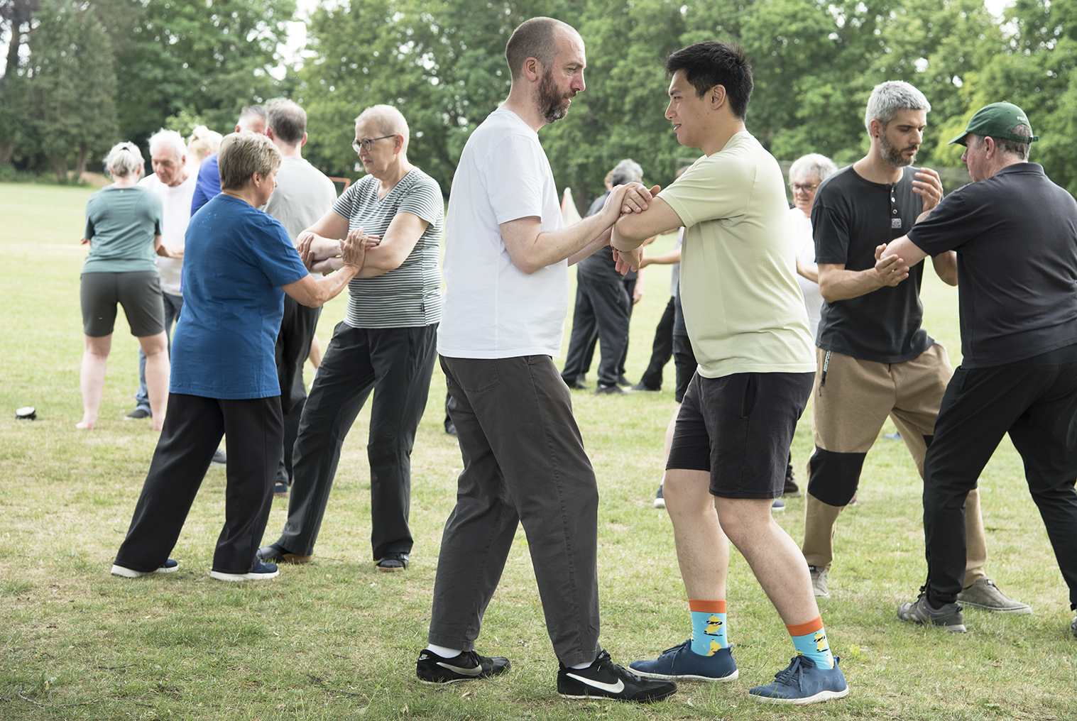 me and senior irish student doing double push hands