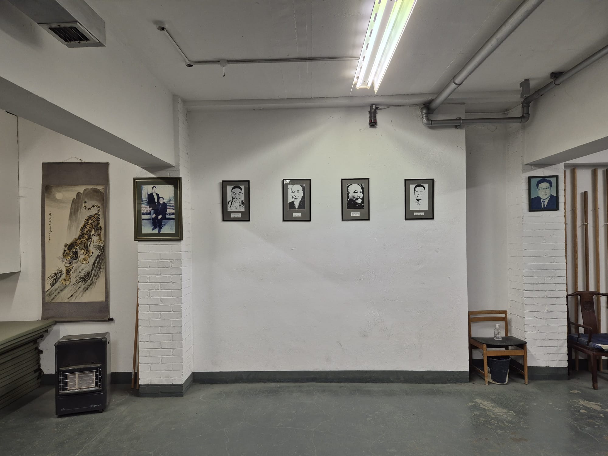 The tiger scroll painting in the studio